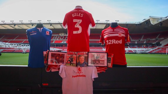 Image of the merchandise stand at the Riverside Stadium