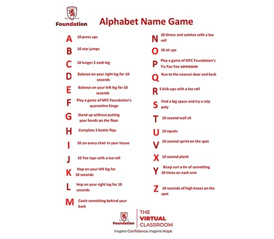 Alphabet Name Game 550 Mfc Foundation