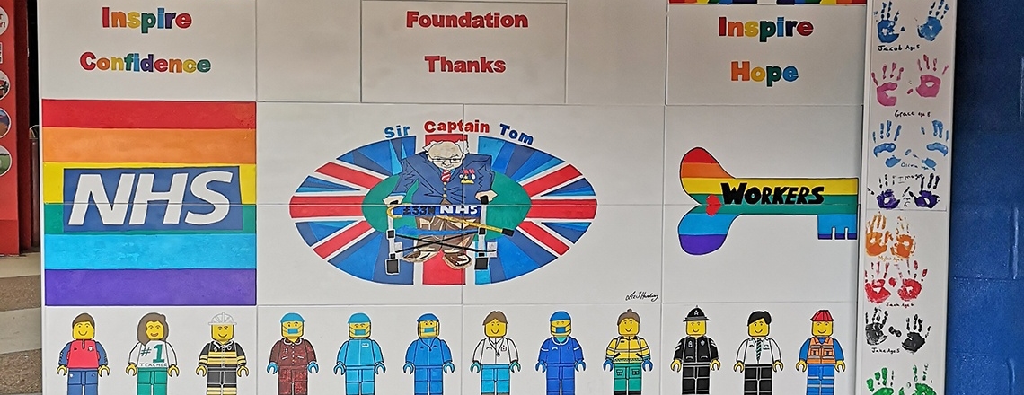 Captain Tom At The Heart As A Primary School Mural Takes Pride Of Place In The Riverside