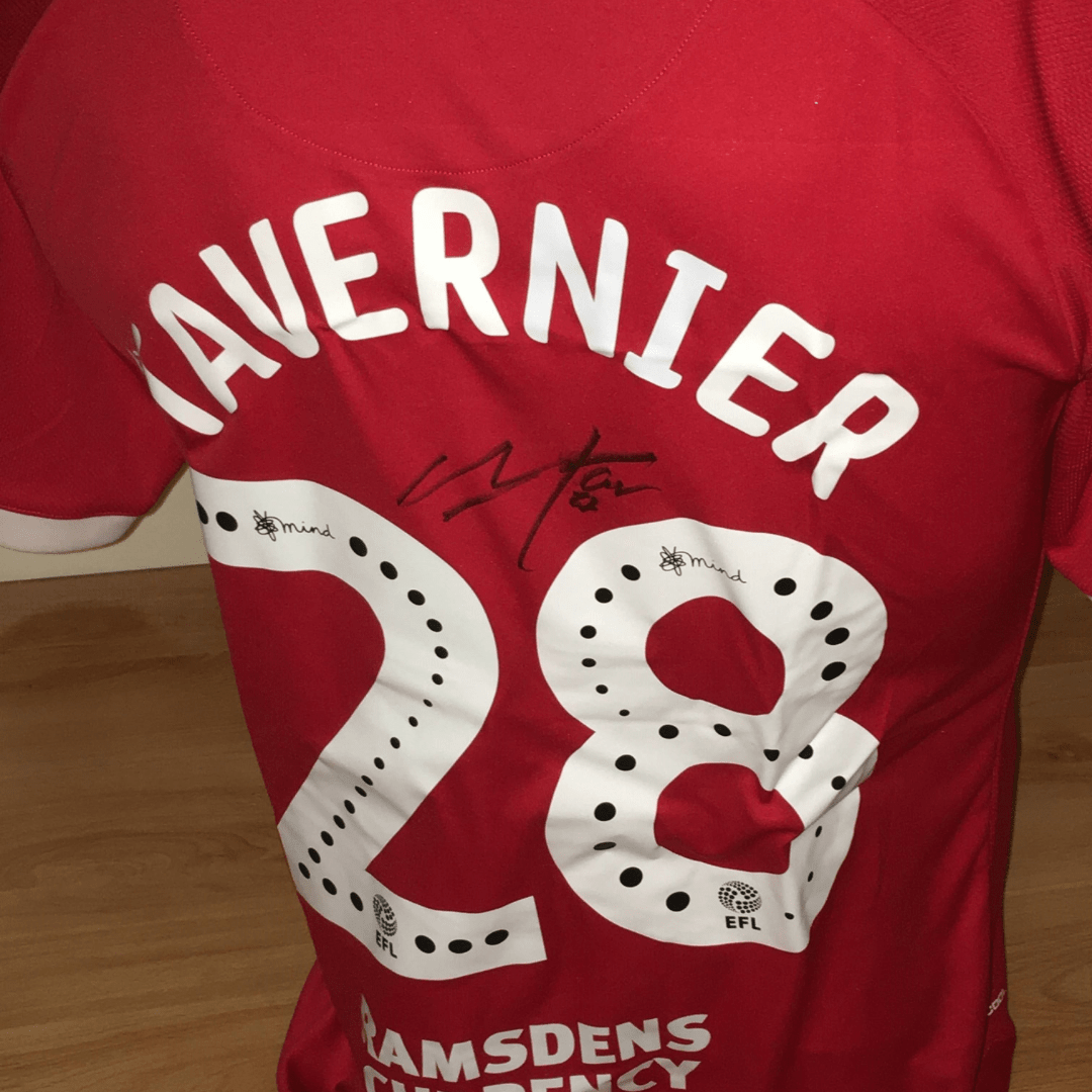 A Middlesbrough FC shirt signed by Marcus Tavernier