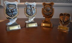 Trophies for Middlesbrough FC Foundation's Annual Golf Day at Rockliffe in 2024