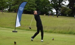 Former Boro star Steve Vickers tees-off during Middlesbrough FC Foundation's Annual Golf Day 2024 at Rockliffe