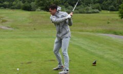 Andrew Taylor teeing-off during Middlesbrough FC Foundation's Annual Golf Day 2024 at Rockliffe