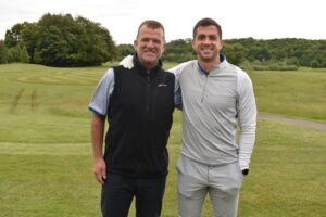Former Boro stars Neil Maddison, left, and Andrew Taylor preparing to take part in Middlesbrough FC Foundation's Annual Golf Day held at Rockliffe on May 30th 2024